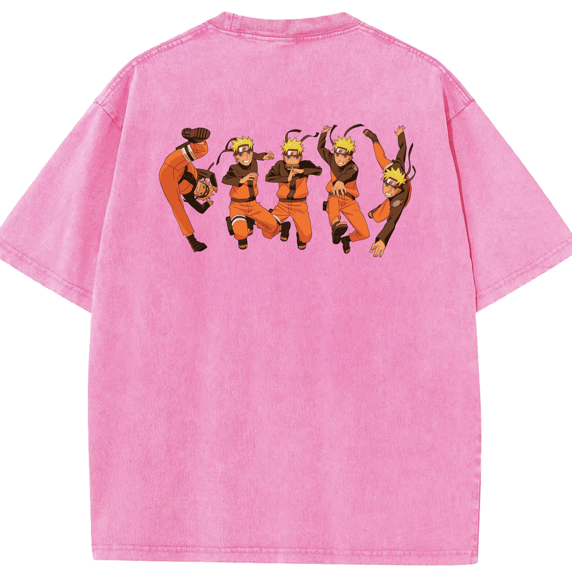 （画像用） NARUTO -ナルト- うずまき ナルト Uzumaki Naruto 綿100% ヴィンテージ風 半袖Tシャツ（背面プリント）